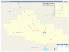 Hot Springs County, WY Digital Map Color Cast Style
